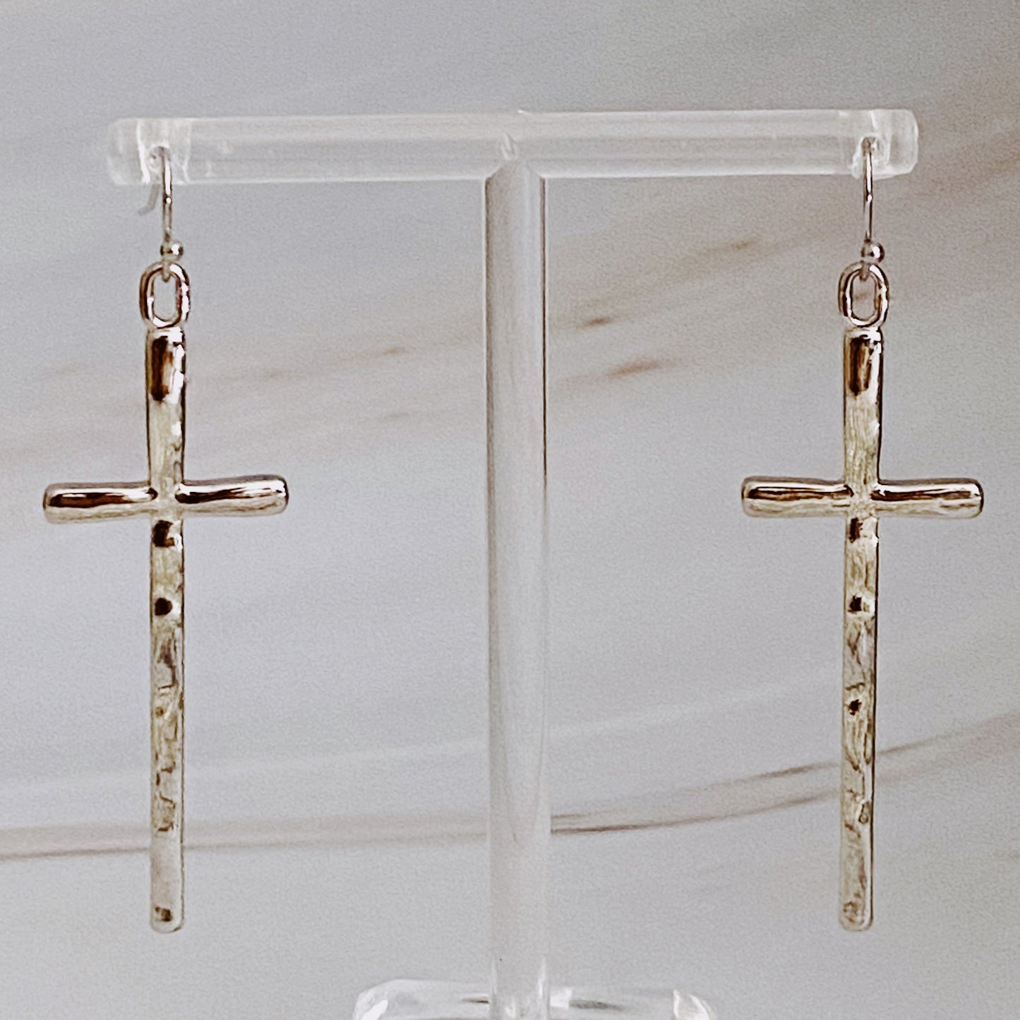 Slim and Stylish Cross Earrings