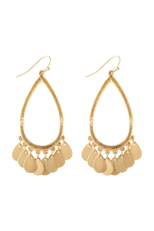 Pe3575 - Metal Open Cut Teardrop Earrings